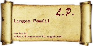 Linges Pamfil névjegykártya